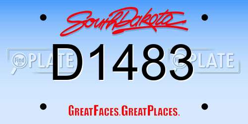 D1483 South Dakota License Plate