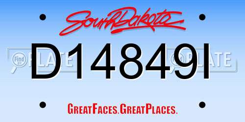 D14849I South Dakota License Plate