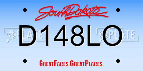 D148LO South Dakota License Plate