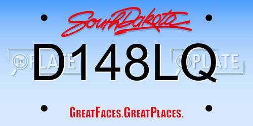 D148LQ South Dakota License Plate