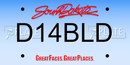 D14BLD South Dakota License Plate