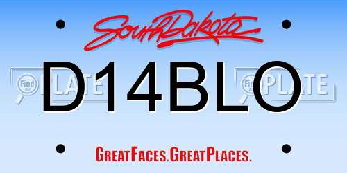 D14BLO South Dakota License Plate