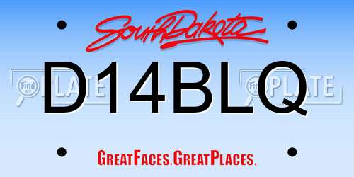 D14BLQ South Dakota License Plate
