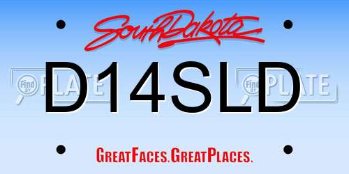 D14SLD South Dakota License Plate