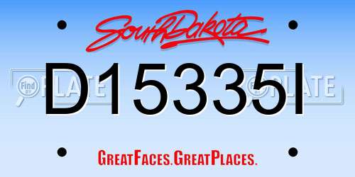 D15335I South Dakota License Plate