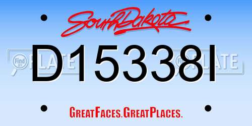 D15338I South Dakota License Plate