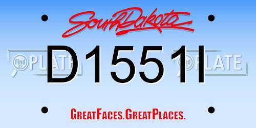 D1551I South Dakota License Plate