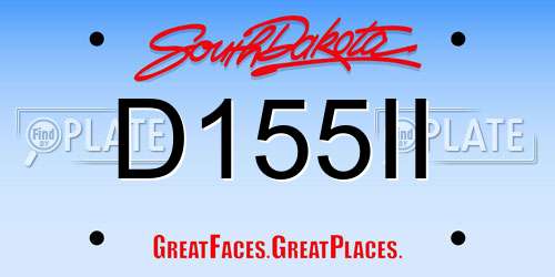 D155II South Dakota License Plate