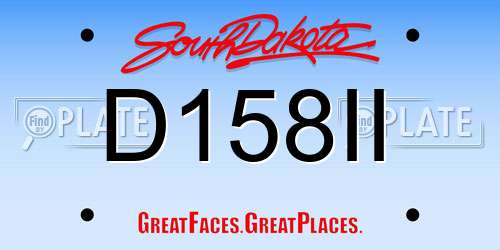 D158II South Dakota License Plate