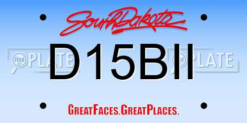D15BII South Dakota License Plate