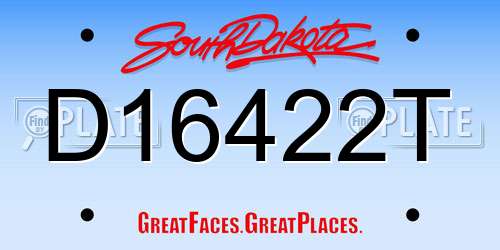 D16422T South Dakota License Plate