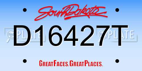 D16427T South Dakota License Plate