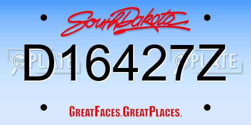 D16427Z South Dakota License Plate