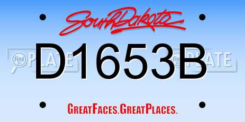 D1653B South Dakota License Plate