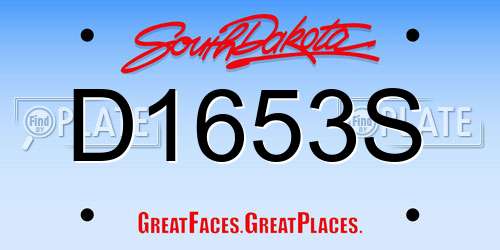 D1653S South Dakota License Plate