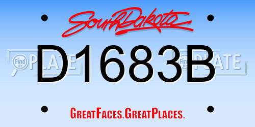 D1683B South Dakota License Plate