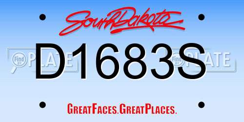 D1683S South Dakota License Plate