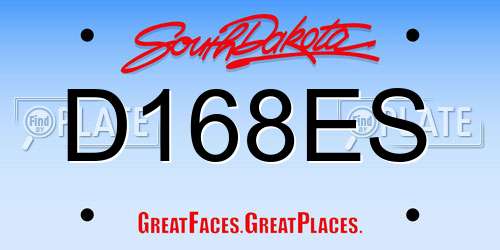 D168ES South Dakota License Plate