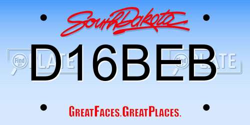 D16BEB South Dakota License Plate
