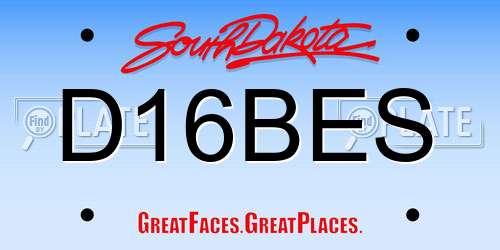 D16BES South Dakota License Plate