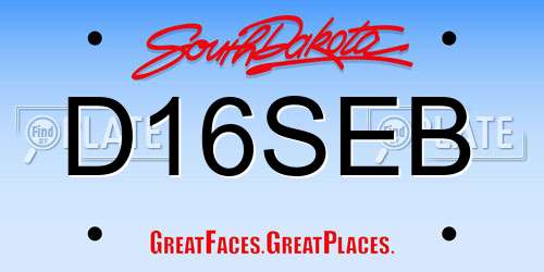 D16SEB South Dakota License Plate