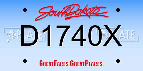 D1740X South Dakota License Plate