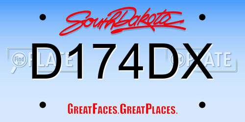 D174DX South Dakota License Plate