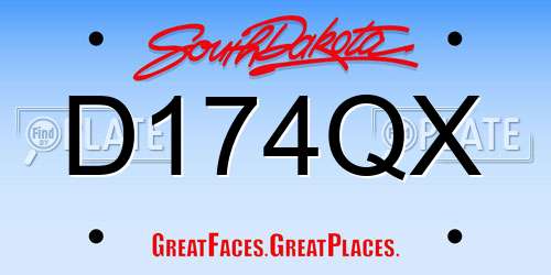 D174QX South Dakota License Plate