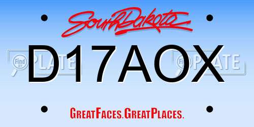 D17AOX South Dakota License Plate