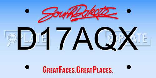 D17AQX South Dakota License Plate