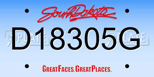 D18305G South Dakota License Plate