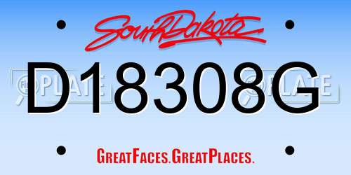 D18308G South Dakota License Plate