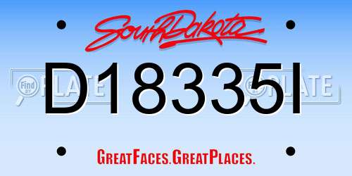 D18335I South Dakota License Plate
