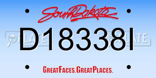 D18338I South Dakota License Plate
