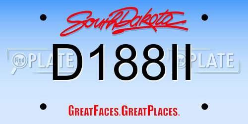 D188II South Dakota License Plate
