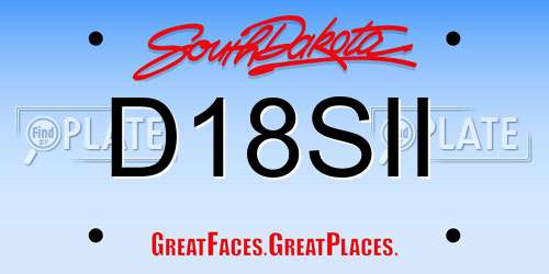 D18SII South Dakota License Plate