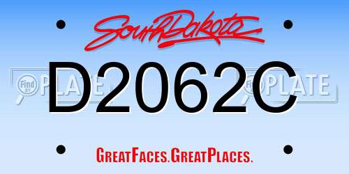 D2062C South Dakota License Plate