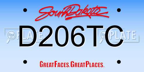D206TC South Dakota License Plate