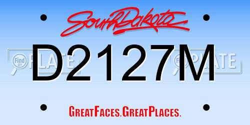 D2127M South Dakota License Plate