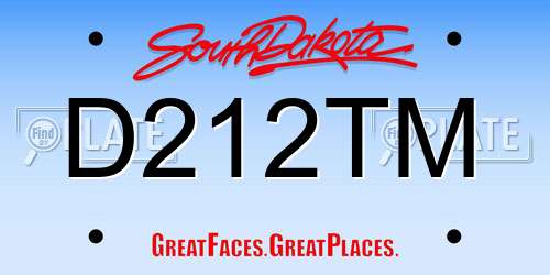 D212TM South Dakota License Plate