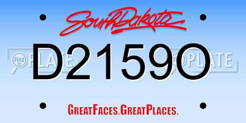 D2159O South Dakota License Plate