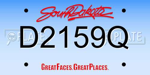 D2159Q South Dakota License Plate