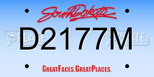 D2177M South Dakota License Plate