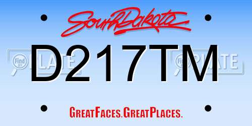 D217TM South Dakota License Plate