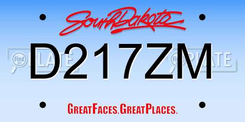 D217ZM South Dakota License Plate