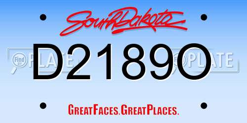 D2189O South Dakota License Plate