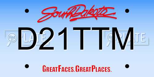 D21TTM South Dakota License Plate