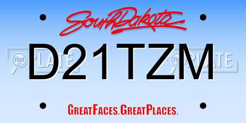 D21TZM South Dakota License Plate