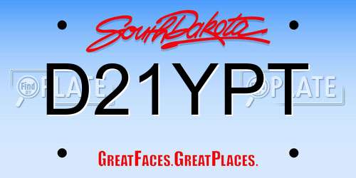 D21YPT South Dakota License Plate