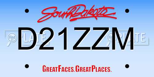 D21ZZM South Dakota License Plate